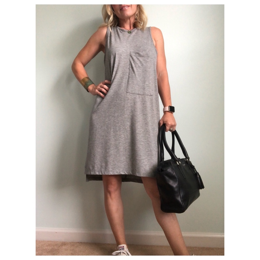 RD Styles Gray Sleeveless T-shirt Midi Dress